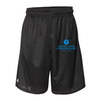 Russell Athletic Men's 9" Dri-Power® Tricot Mesh Shorts with Pockets - Black - Front