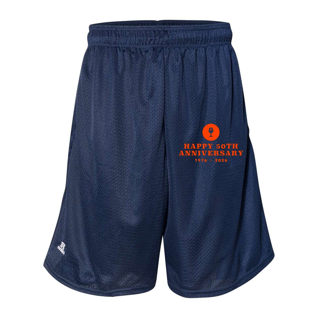 Russell Athletic Men's 9" Dri-Power® Tricot Mesh Shorts with Pockets - Navy - Front