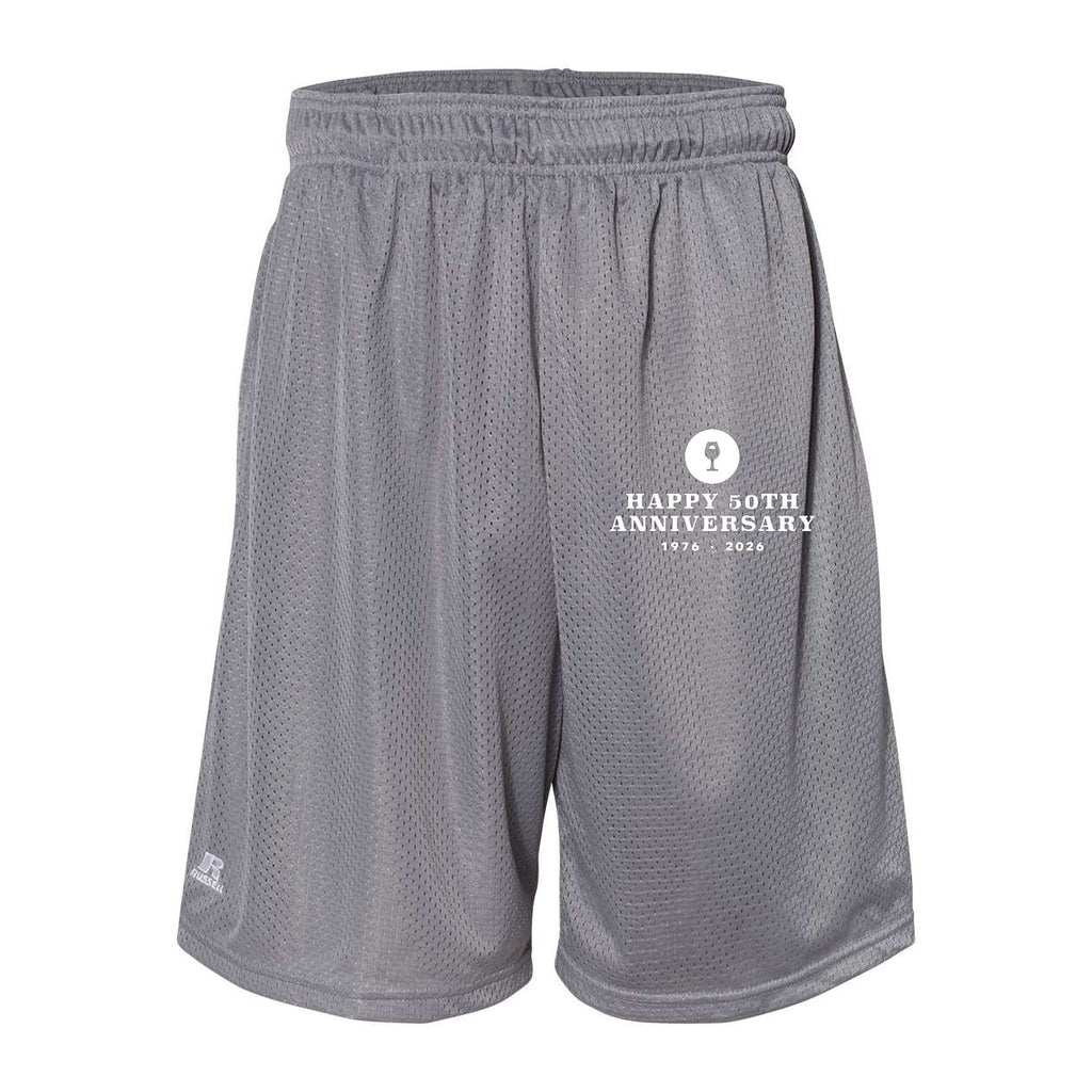 Russell Athletic Men's 9" Dri-Power® Tricot Mesh Shorts with Pockets - Steel - Front