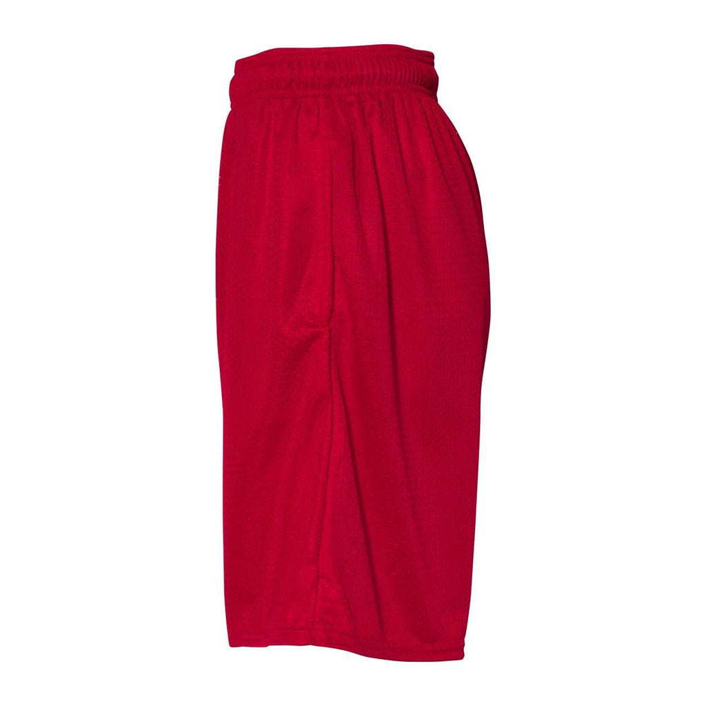 Russell Athletic Men's 9" Dri-Power® Tricot Mesh Shorts with Pockets - True Red - Direct Side