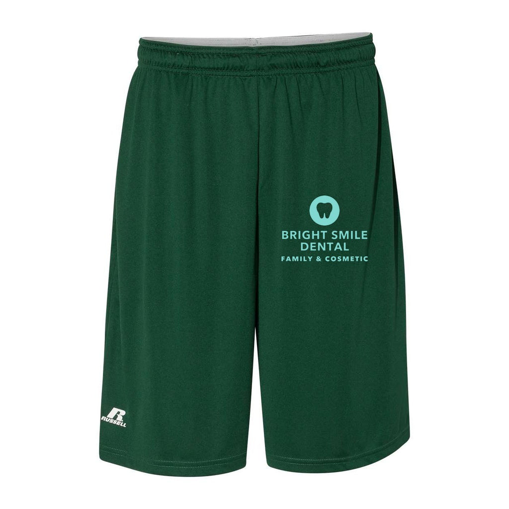 Russell Athletic Men's Dri-Power® Essential 10" Shorts with Pockets - Dark Green - Front