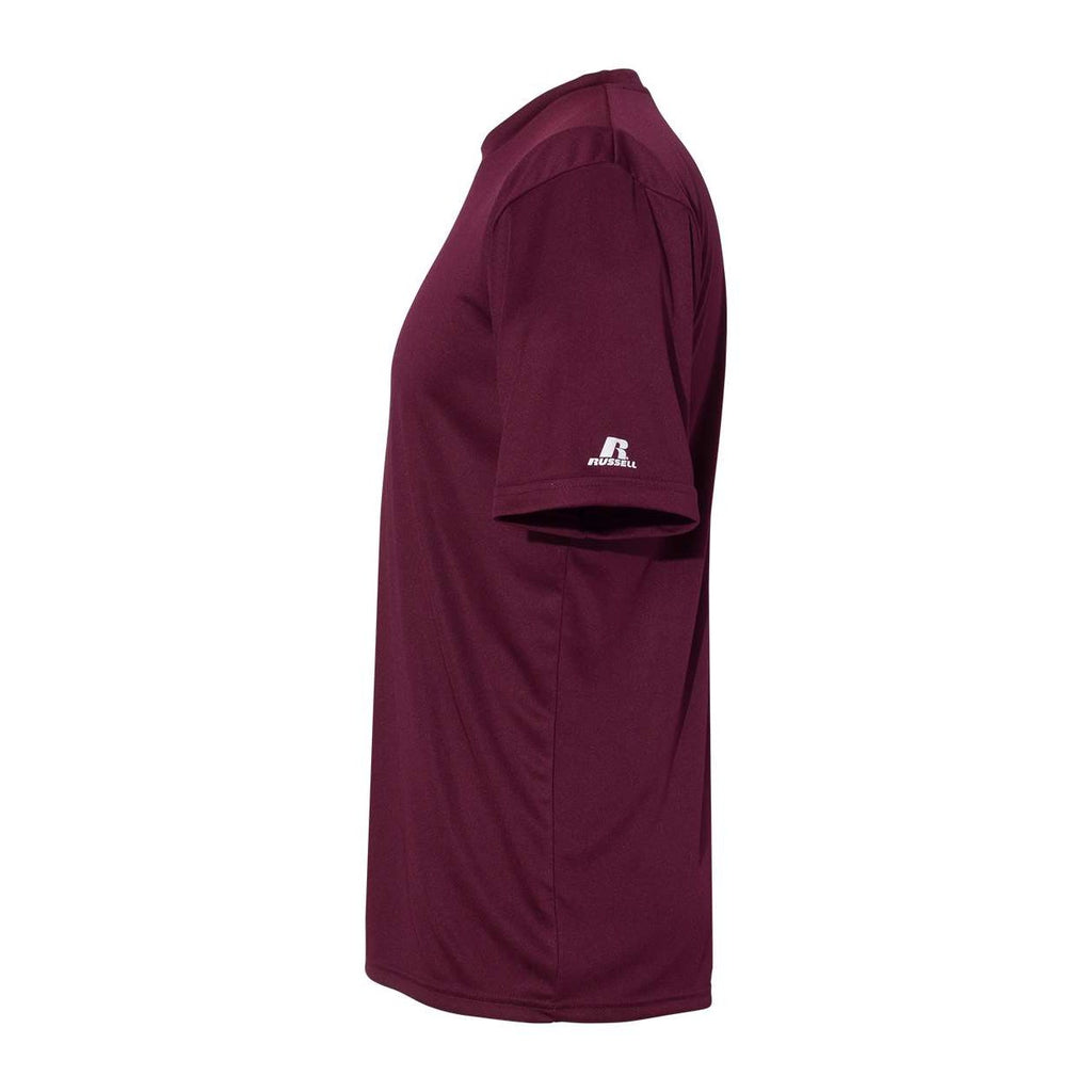 Russell Athletic Unisex Core Performance T-Shirt - Maroon - Direct Side