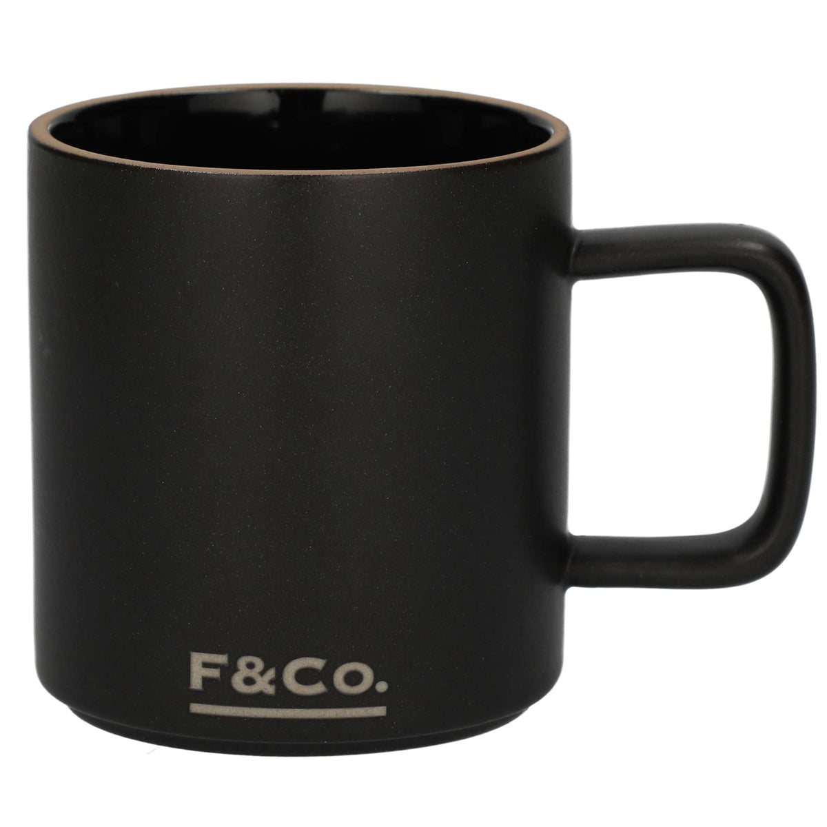Rustic Stoneware Mug, 11 oz - Black - Back 2