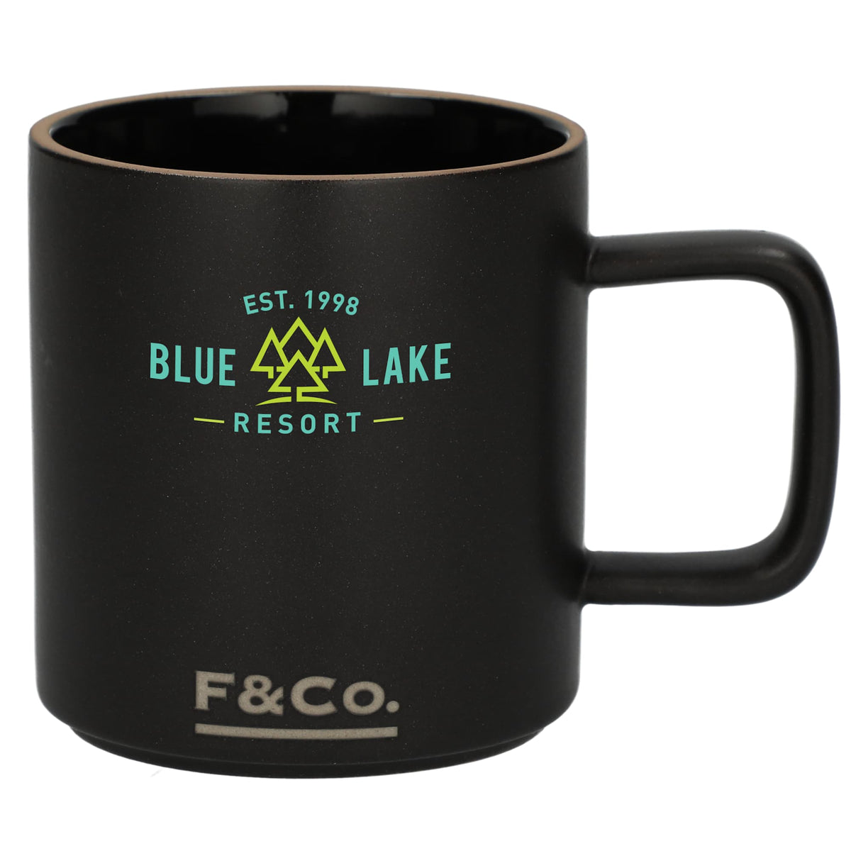 Rustic Stoneware Mug, 11 oz - Black - Back