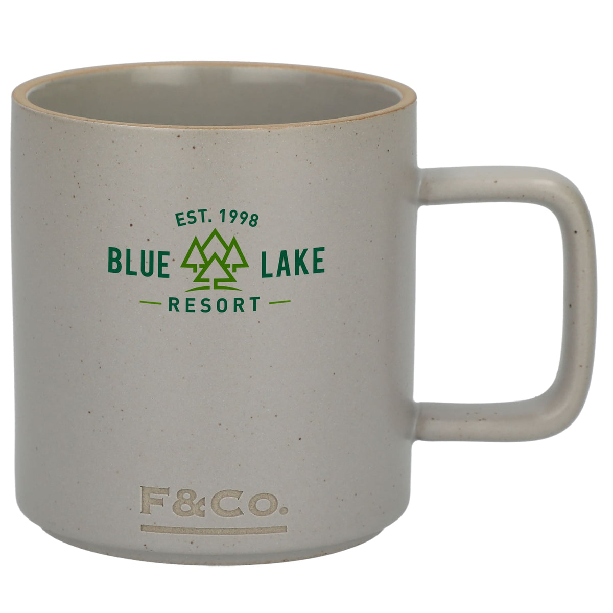 Rustic Stoneware Mug, 11 oz - Gray - Back