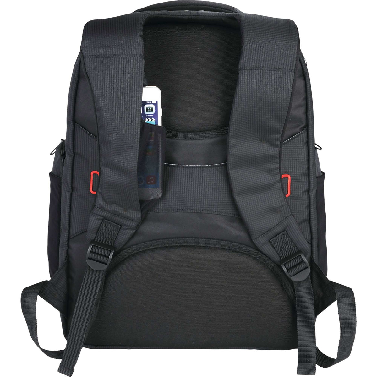 Rutter TSA Laptop Backpack with RFID Pocket, 17 Inch Transfer - Black - Back