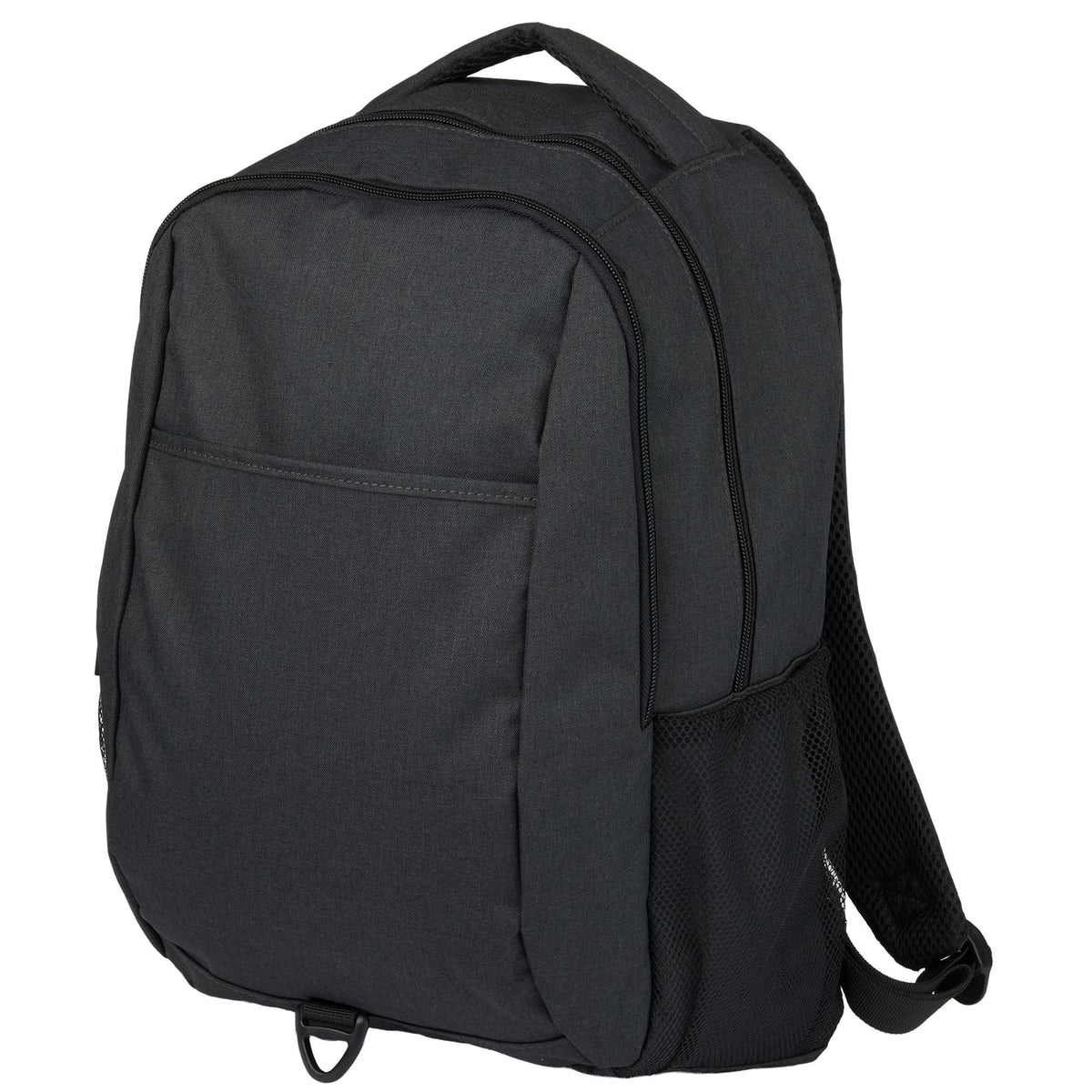 Ryder Two-Compartment Backpack with AirTag Pocket, 15 Inch Embroidery - Charcoal - Left Angle