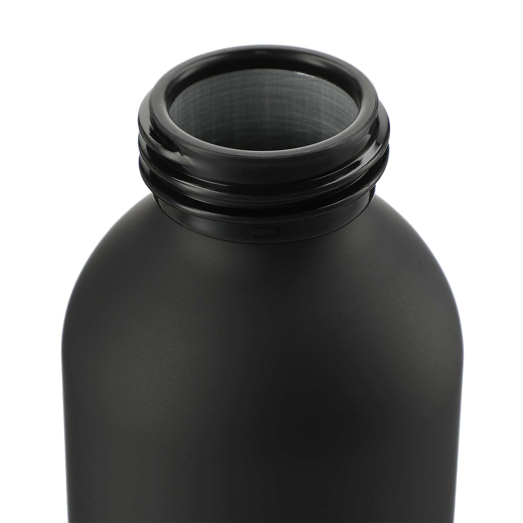 Ryze Aluminum Bottle with Bamboo Lid and Strap, 22 oz Full Color - Black - Front 3