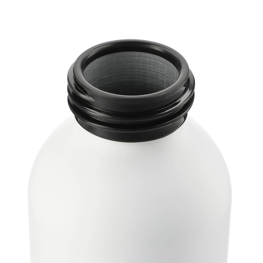 Ryze Aluminum Bottle with Bamboo Lid and Strap, 22 oz Laser Engraving - White - Front 3