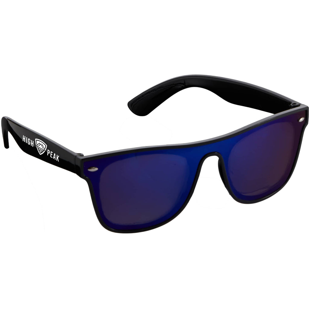 Samson Single Lens Sunglasses with Blue Tint - Black - Front