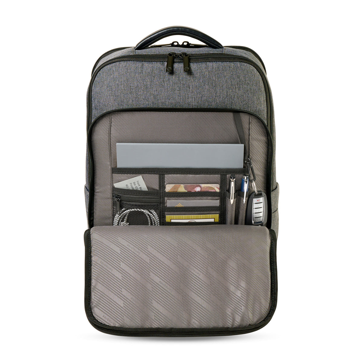 Samsonite Cablewood Heathered Laptop Backpack Embroidery - Charcoal Heather - View 2