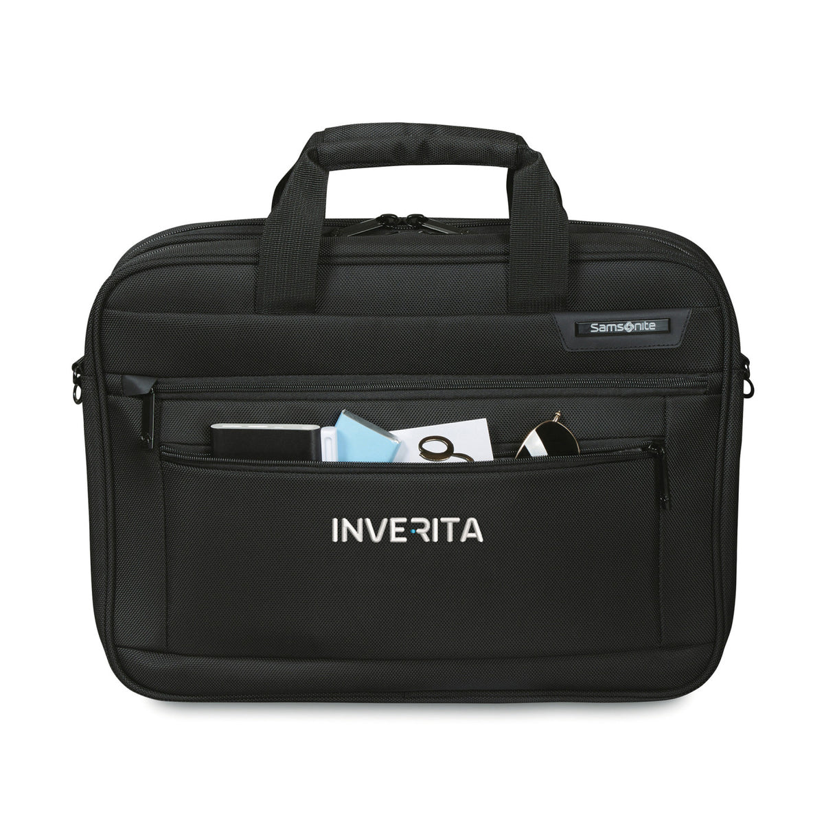 Samsonite Classic Business Two Gusset Laptop Portfolio Transfer - Black - View 3