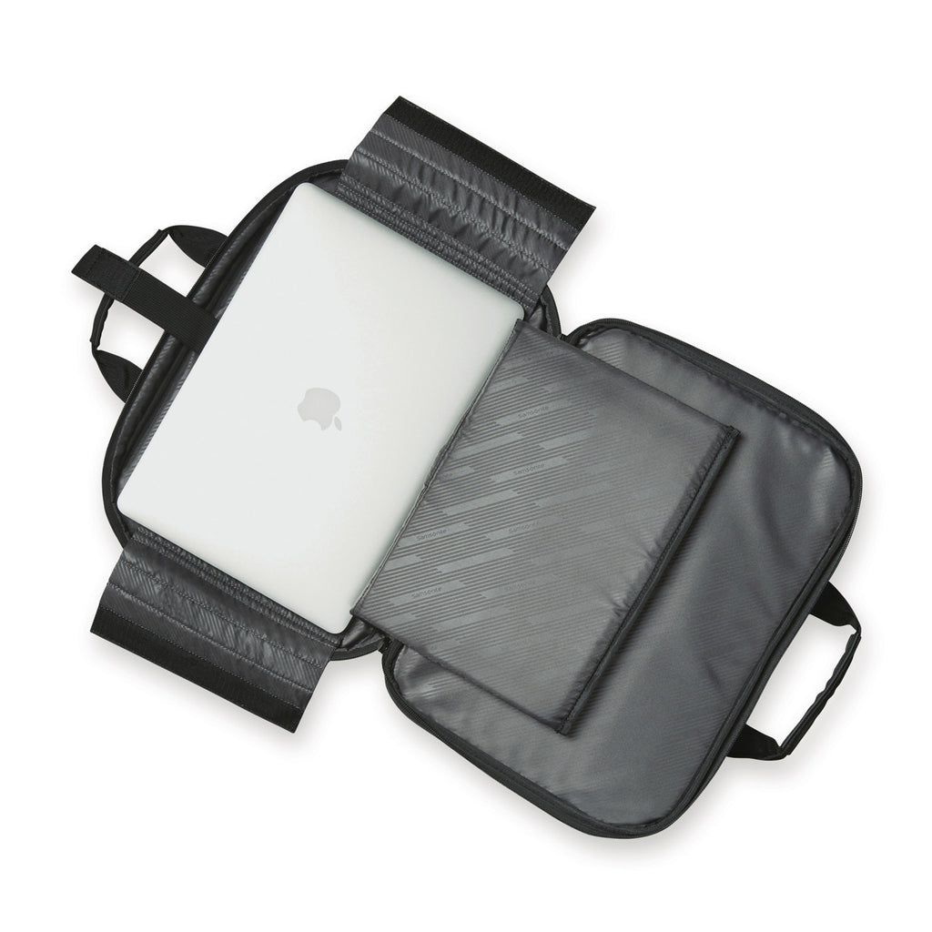 Samsonite Classic Business Two Gusset Laptop Portfolio Transfer - Black - View 6