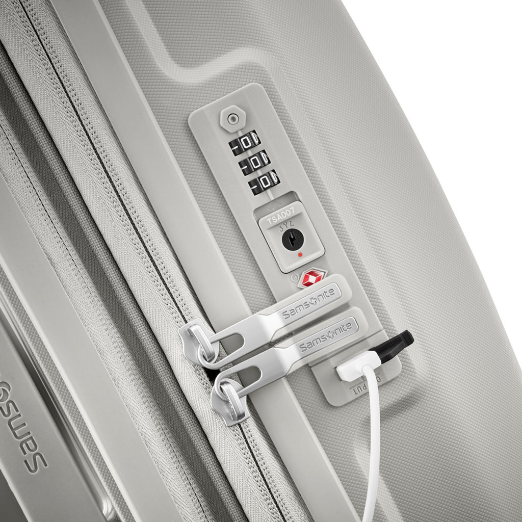 Samsonite Outline Pro Hardside Carry-On with USB Port Full Color - Stone Grey - View 5