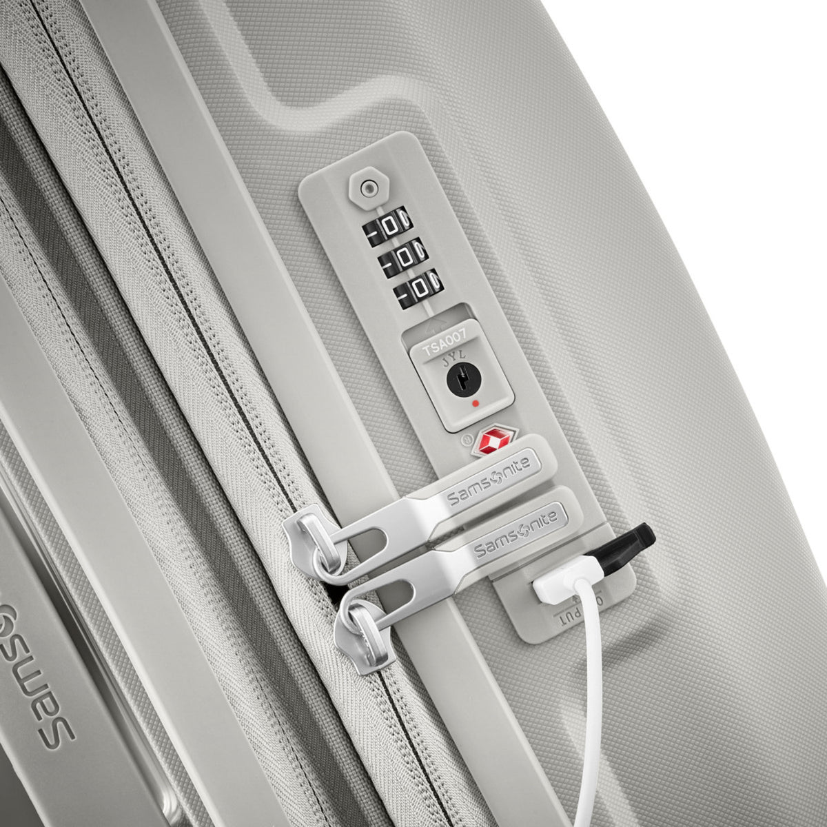 Samsonite Outline Pro Hardside Carry-On with USB Port Full Color - Stone Grey - View 5