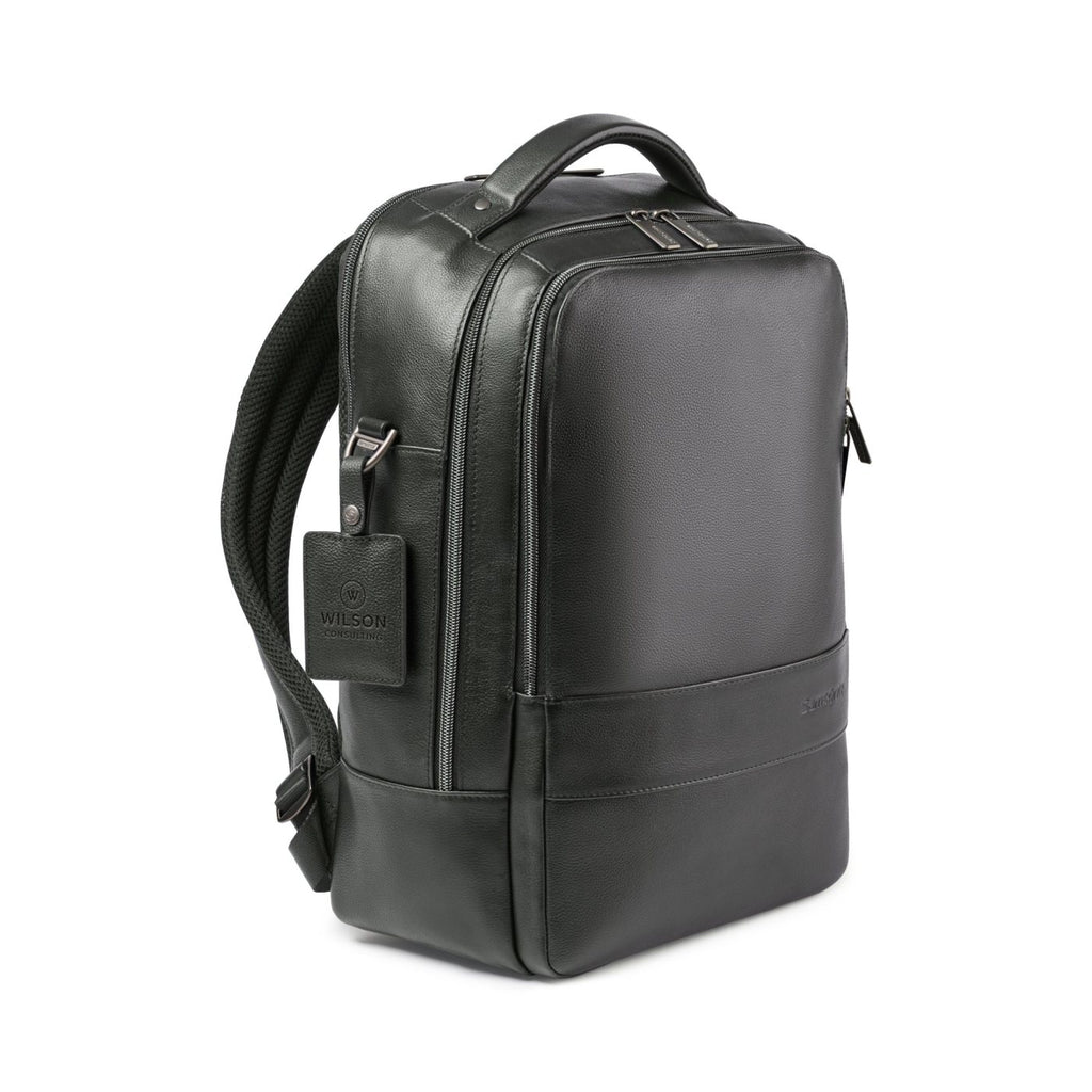 Samsonite Pebbled Leather Laptop Backpack, 16 Inch Debossing - Black - View 3
