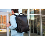 Samsonite Pebbled Leather Laptop Backpack, 16 Inch Debossing - Black - View 9