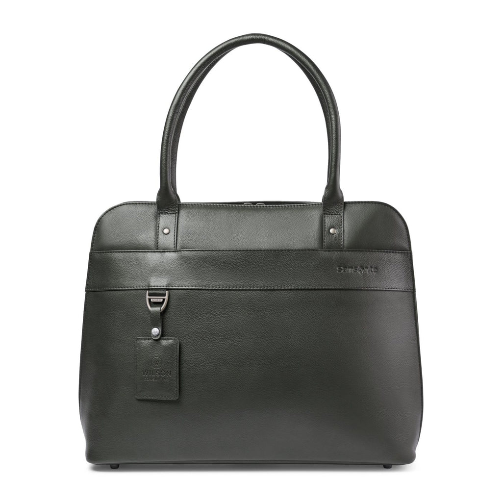 Samsonite Pebbled Leather Laptop Tote, 16 Inch Debossing - Black - View 1
