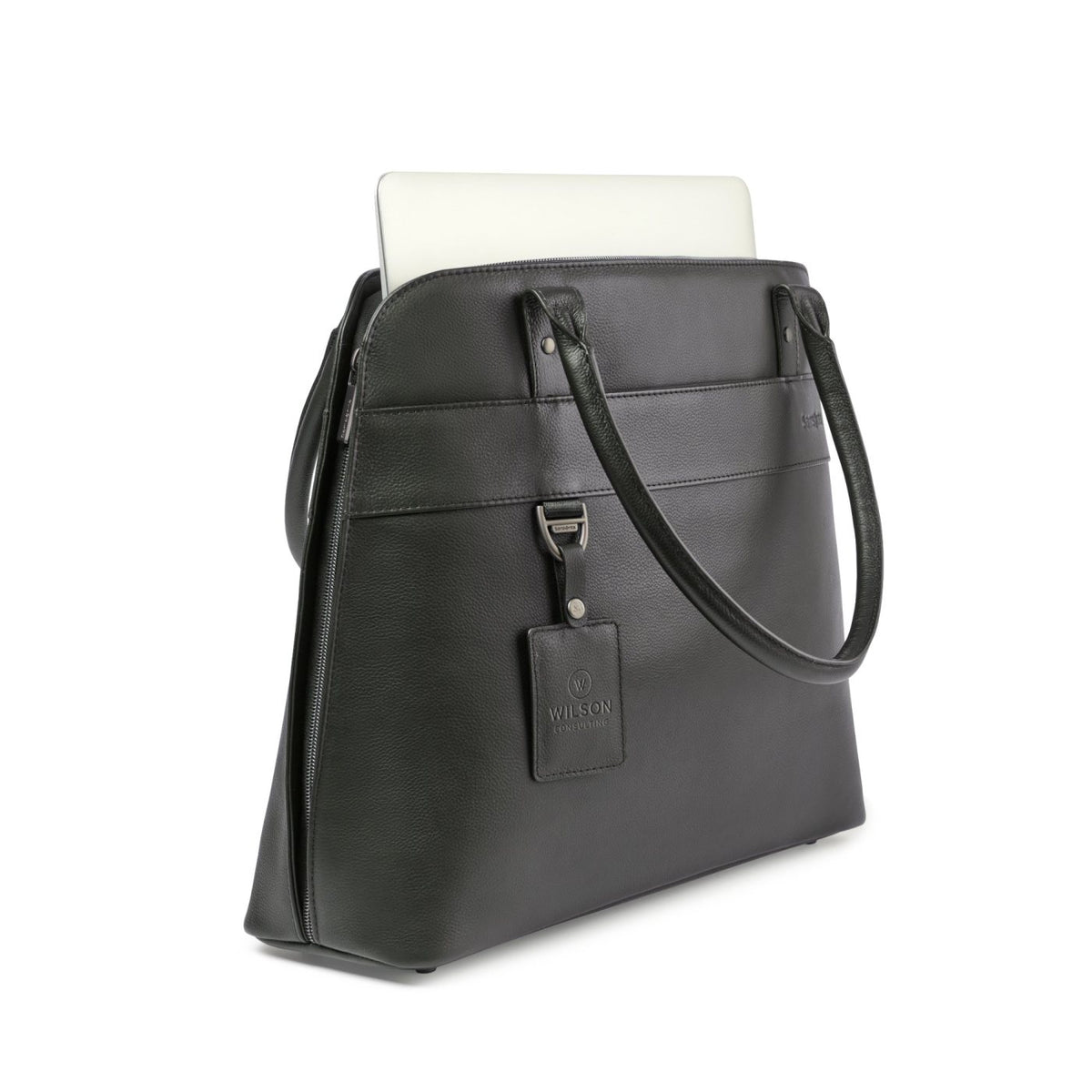 Samsonite Pebbled Leather Laptop Tote, 16 Inch Debossing - Black - View 3