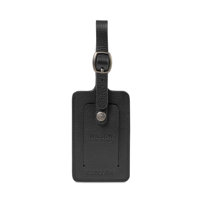Samsonite Pebbled Leather Luggage Tag Laser Engraving