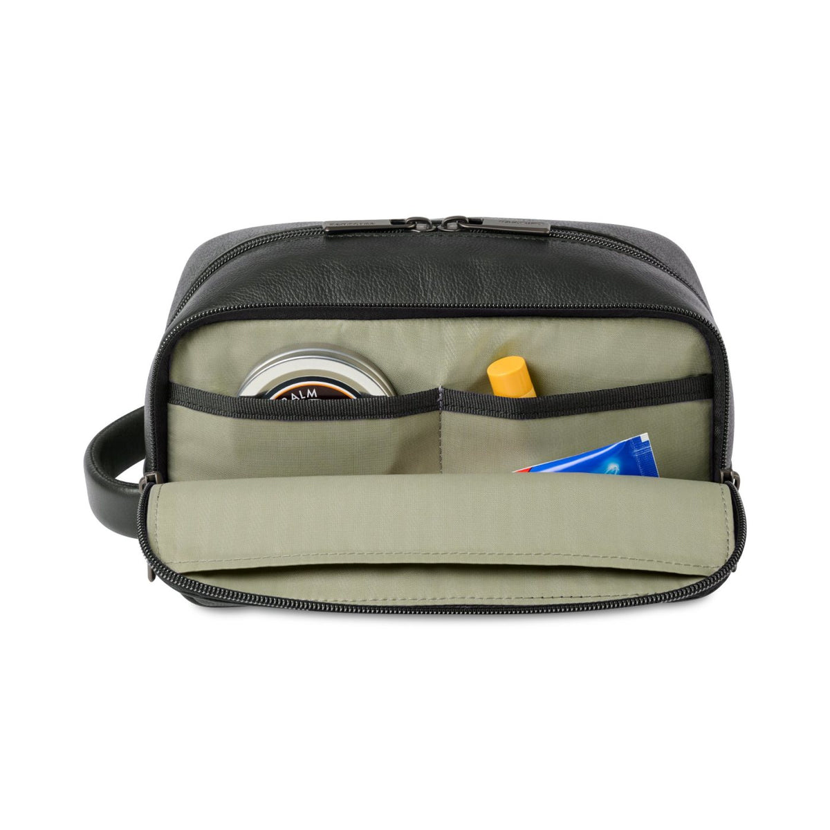 Samsonite Pebbled Leather Toiletry Bag Embroidery - Black - View 2
