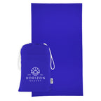 Sand-Free Beach Towel with Pouch, Recycled PET - Blue - Silk Screen