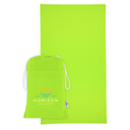 Sand-Free Beach Towel with Pouch, Recycled PET - Lime Green - Colorbrite