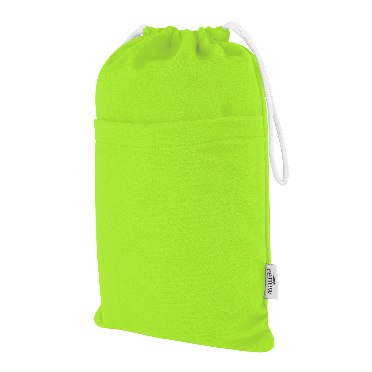 Sand-Free Beach Towel with Pouch, Recycled PET - Lime Green - Pouch