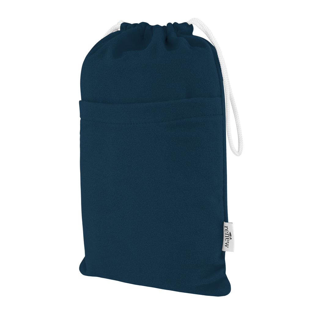 Sand-Free Beach Towel with Pouch, Recycled PET - Navy - Pouch