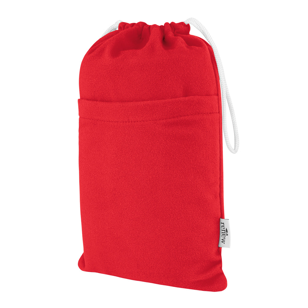 Sand-Free Beach Towel with Pouch, Recycled PET - Red - Pouch