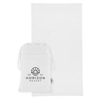 Sand-Free Beach Towel with Pouch, Recycled PET - White - Silk Screen