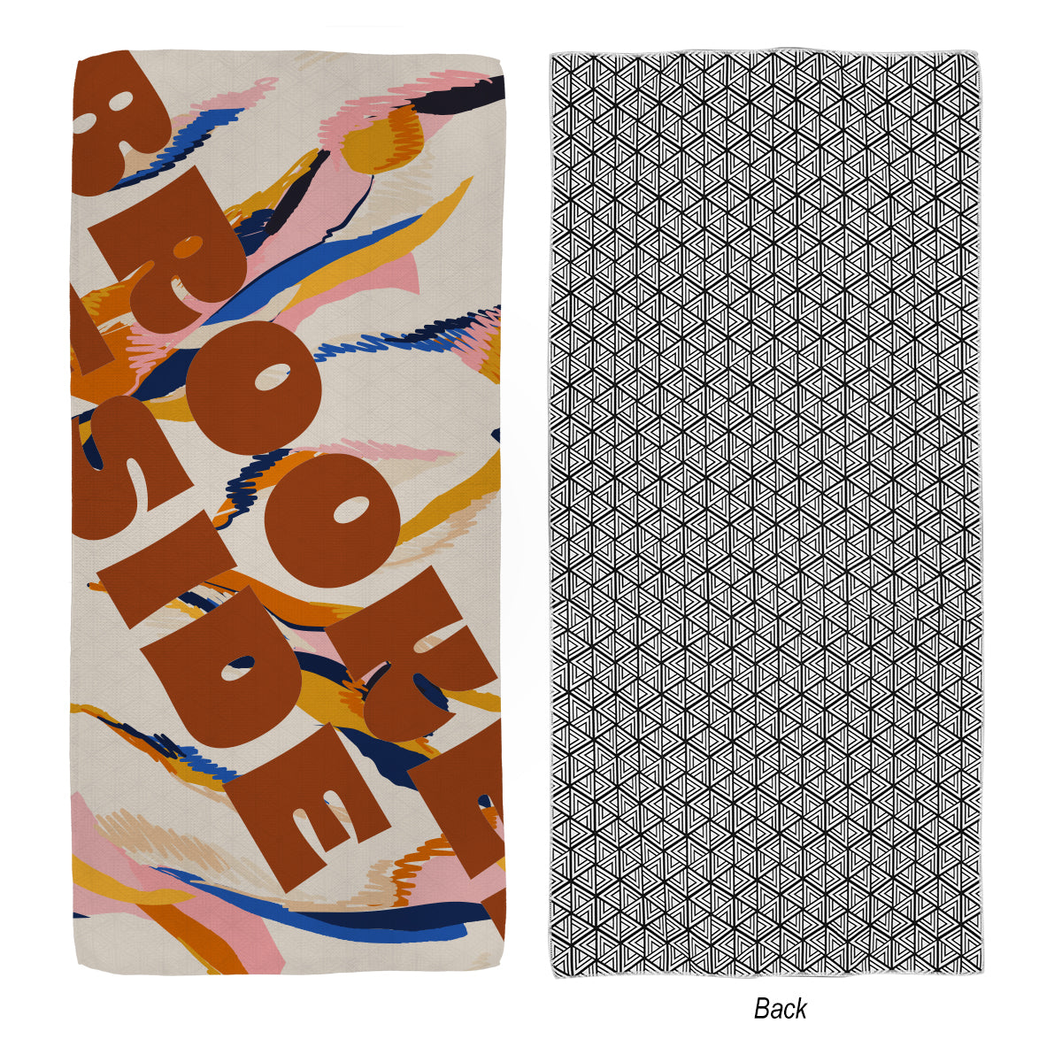 Sand-Free Waffle Beach Towel, 30 x 60 Inches - White - Sublimation
