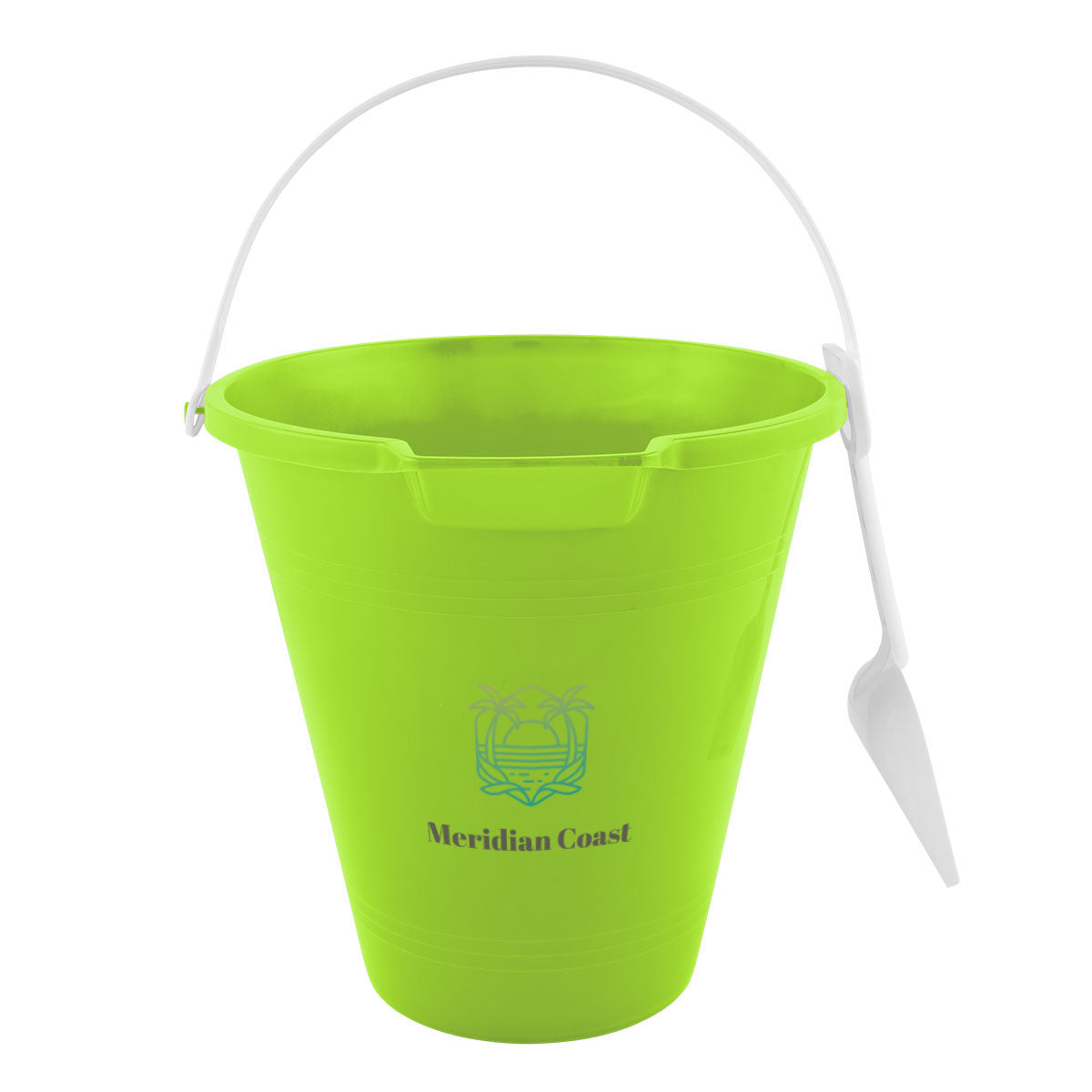 Sand Pail and Shovel Set, 8.75 Inch - Lime Green - Colorbrite
