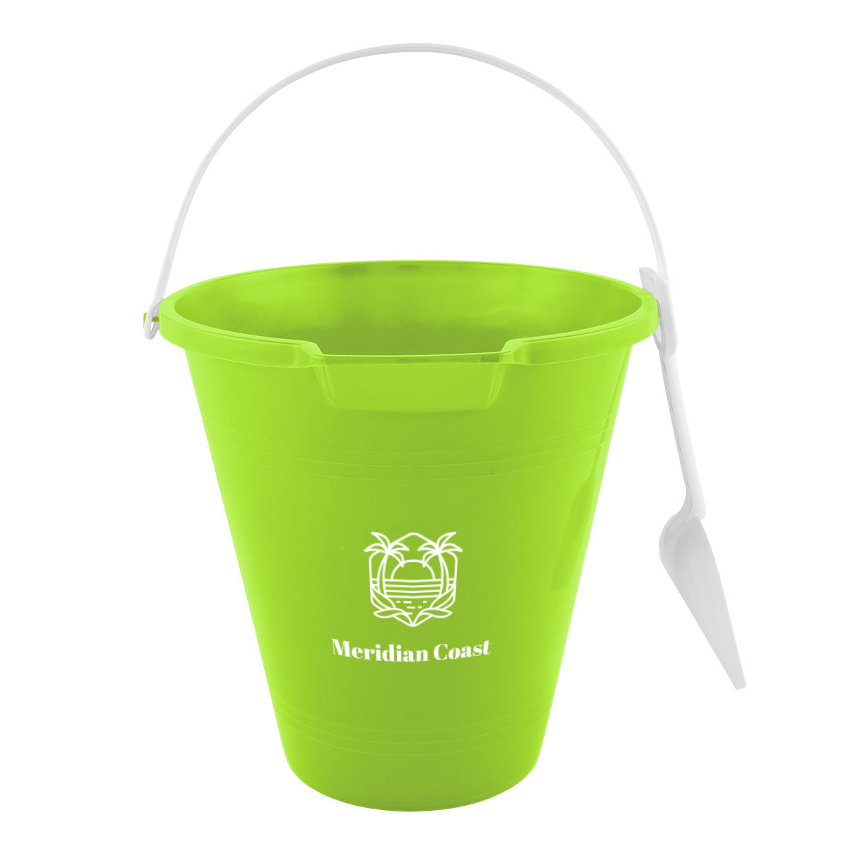 Sand Pail and Shovel Set, 8.75 Inch - Lime Green - Silk Screen