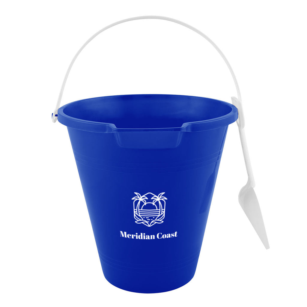 Sand Pail and Shovel Set, 8.75 Inch - Royal Blue - Silk Screen