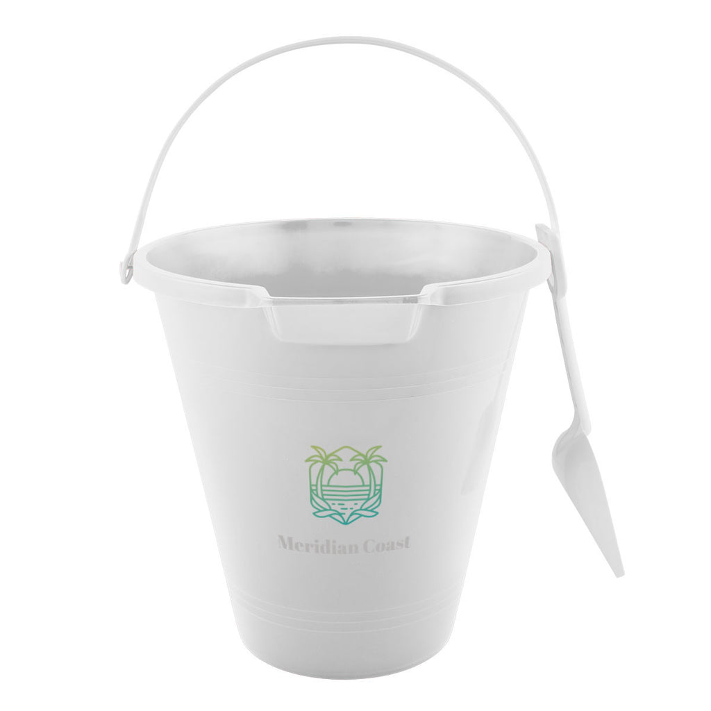 Sand Pail and Shovel Set, 8.75 Inch - White - Colorbrite