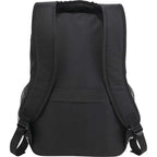 Sanford Laptop Backpack with Grommet Detail, 15 Inch Embroidery - Black - Back