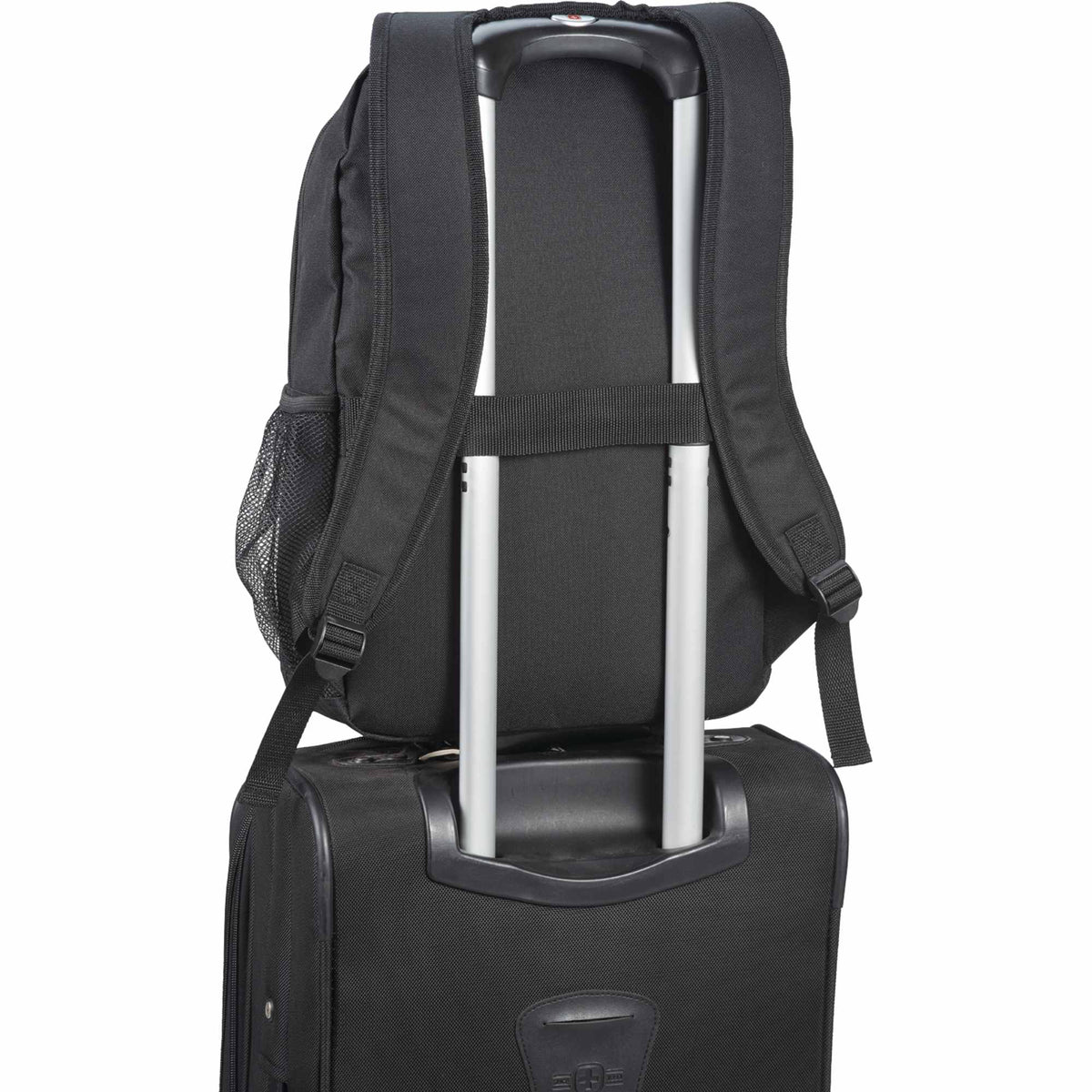 Sanford Laptop Backpack with Grommet Detail, 15 Inch Embroidery - Black - Photo 2