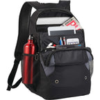 Sanford Laptop Backpack with Grommet Detail, 15 Inch Embroidery - Black - Photo 3