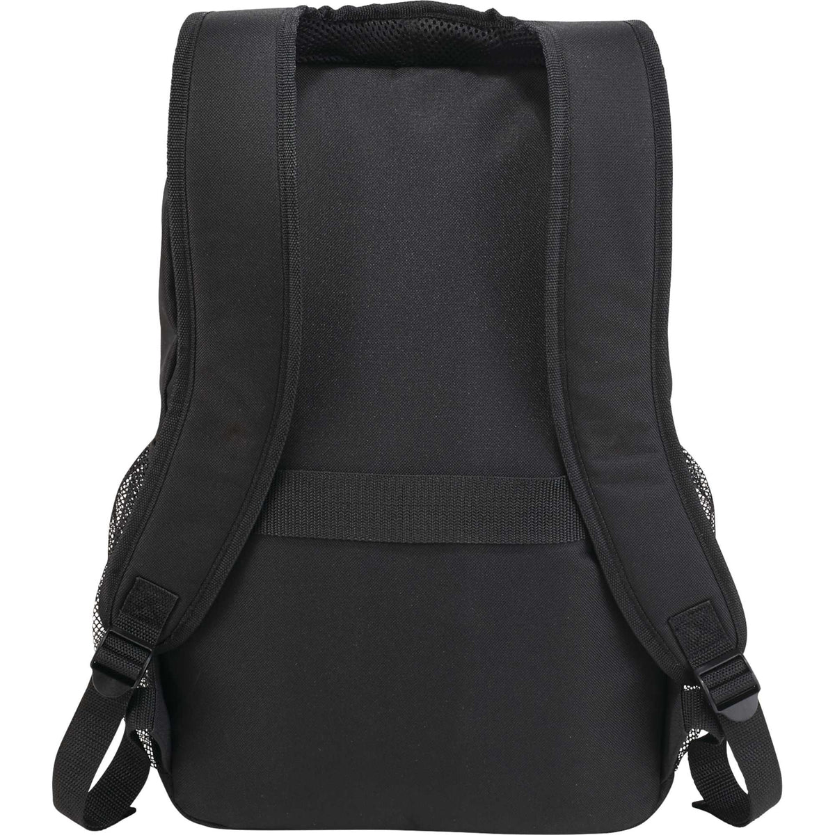 Sanford Laptop Backpack with Grommet Detail, 15 Inch Transfer - Black - Back