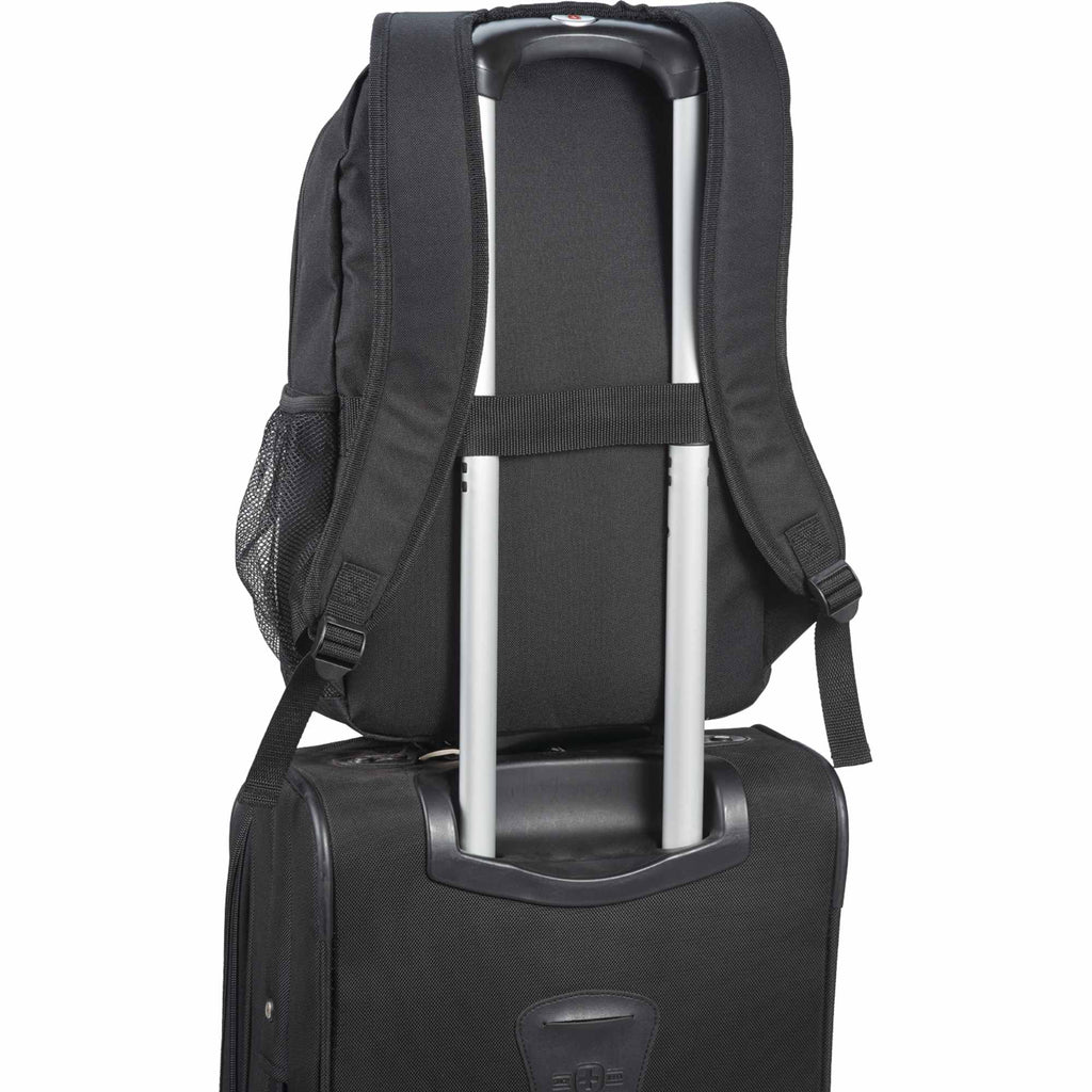 Sanford Laptop Backpack with Grommet Detail, 15 Inch Transfer - Black - Photo 2