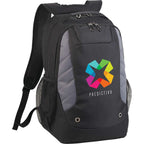 Sanford Laptop Backpack with Grommet Detail, 15 Inch Transfer - Black - Photo