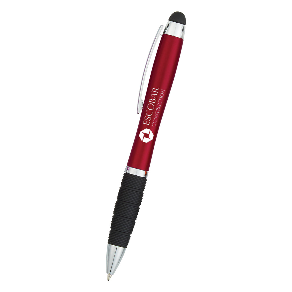 Sanibel Pen with Stylus and Light - Red - Laser