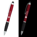 Sanibel Pen with Stylus and Light - Red - Laser Engraving