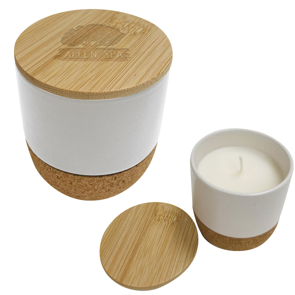 Santal Scented Candle - White - Laser Engraving