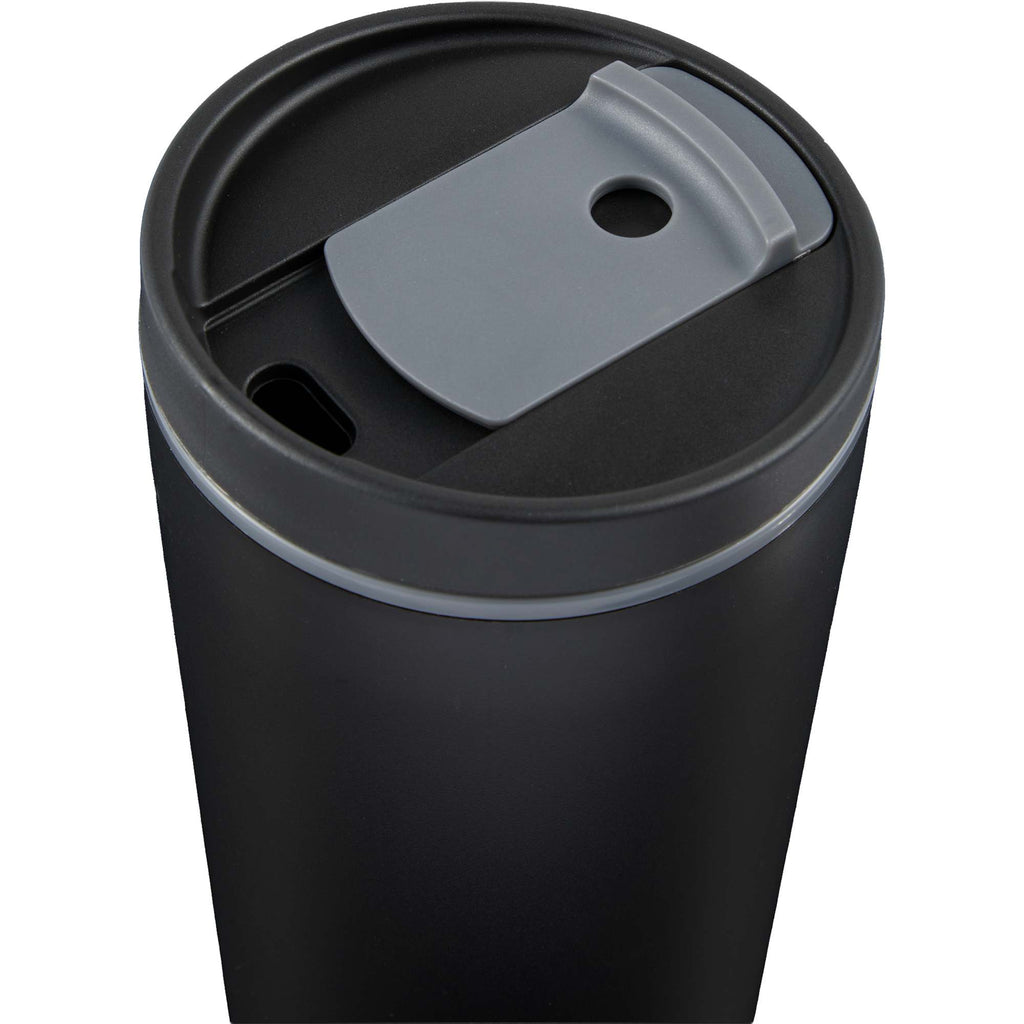 Santino Recycled Tumbler with Spout and Straw Lid, 16 oz - Black - Detail 4