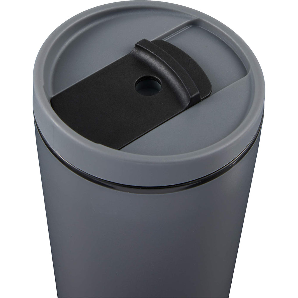 Santino Recycled Tumbler with Spout and Straw Lid, 16 oz - Charcoal - Detail 3