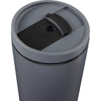 Santino Recycled Tumbler with Spout and Straw Lid, 16 oz - Charcoal - Detail 3