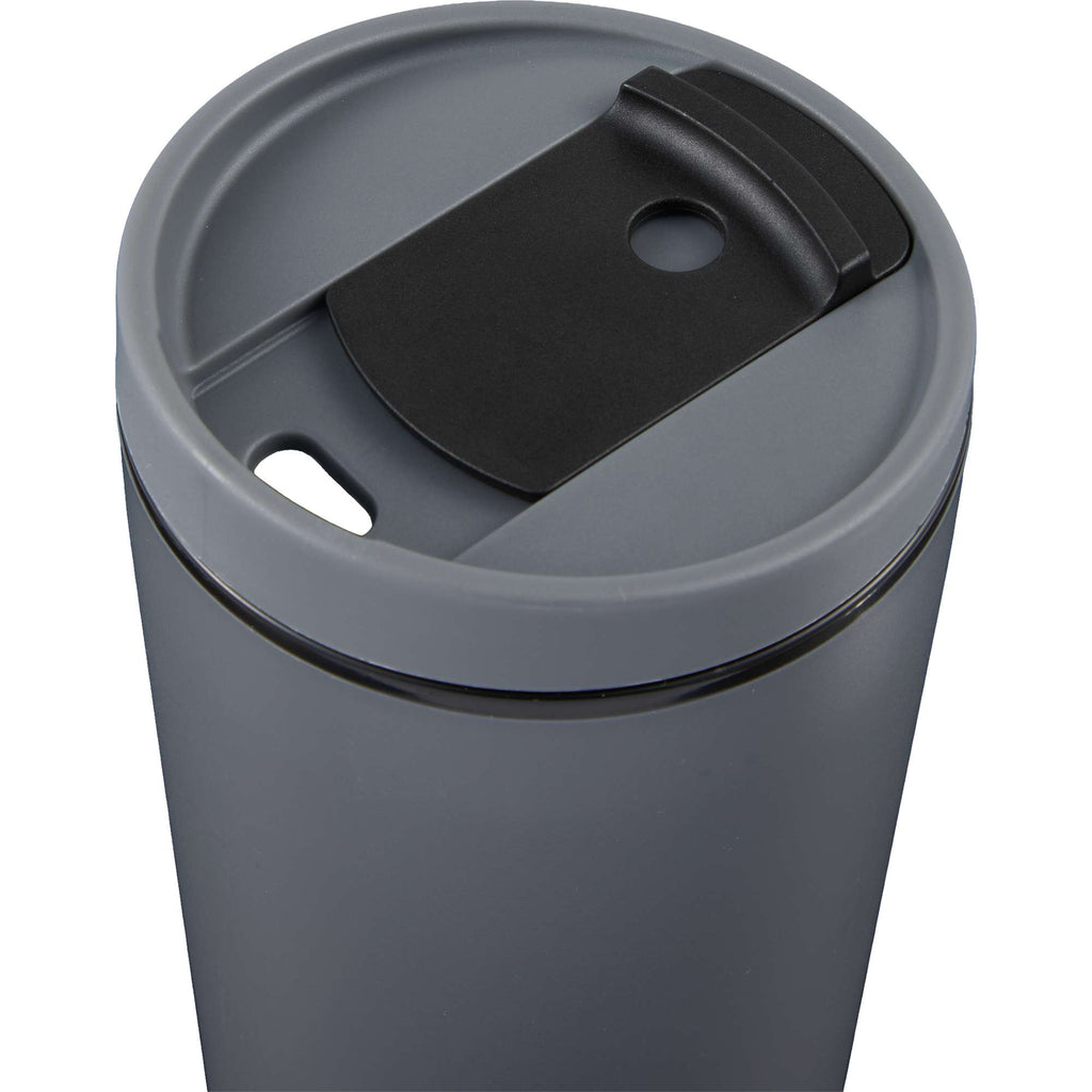 Santino Recycled Tumbler with Spout and Straw Lid, 16 oz - Charcoal - Detail 4
