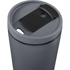 Santino Recycled Tumbler with Spout and Straw Lid, 16 oz - Charcoal - Detail 4